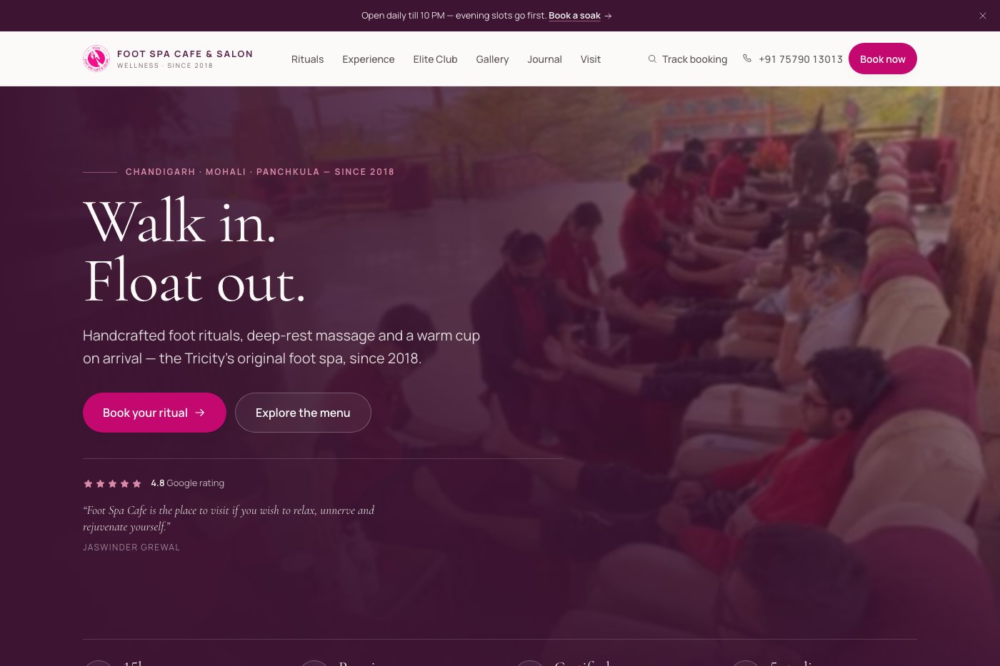 Foot Spa Cafe, Wellness · Website