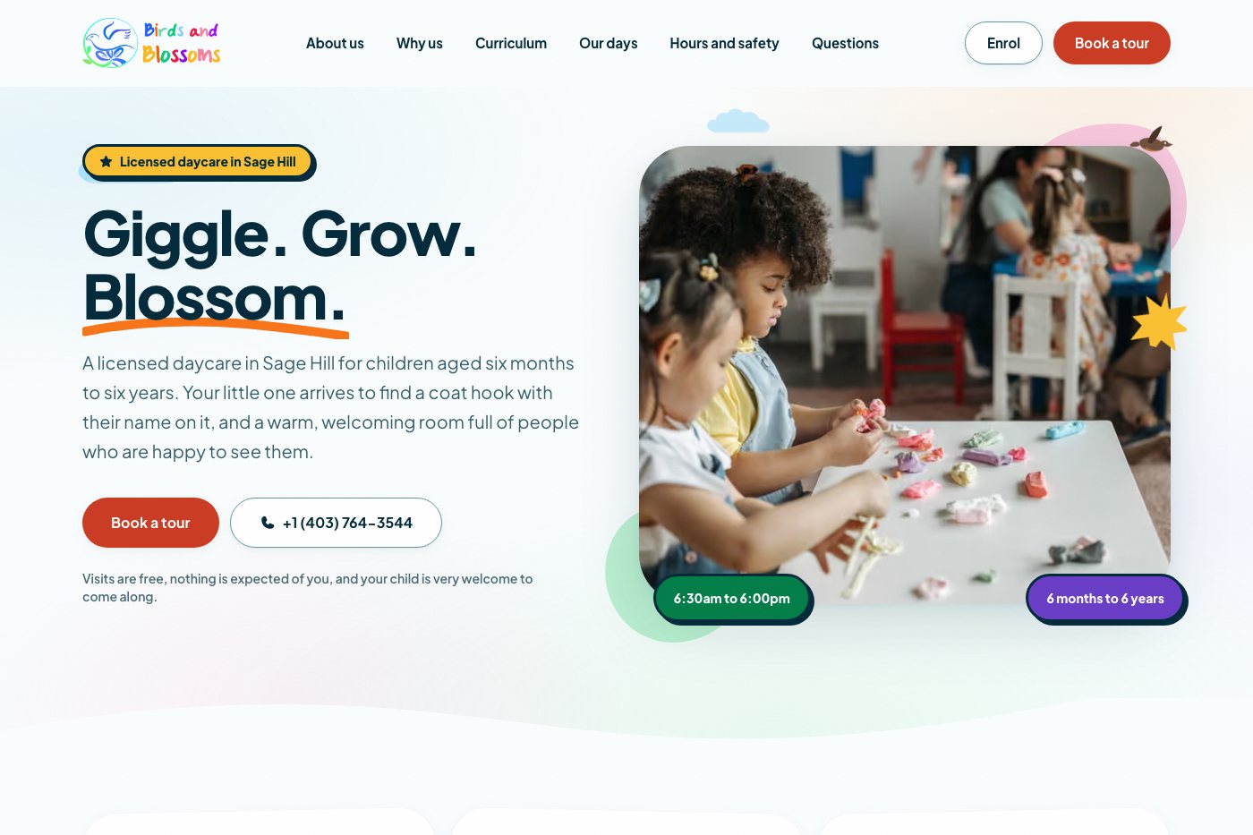 Birds and Blossoms, Childcare · Website
