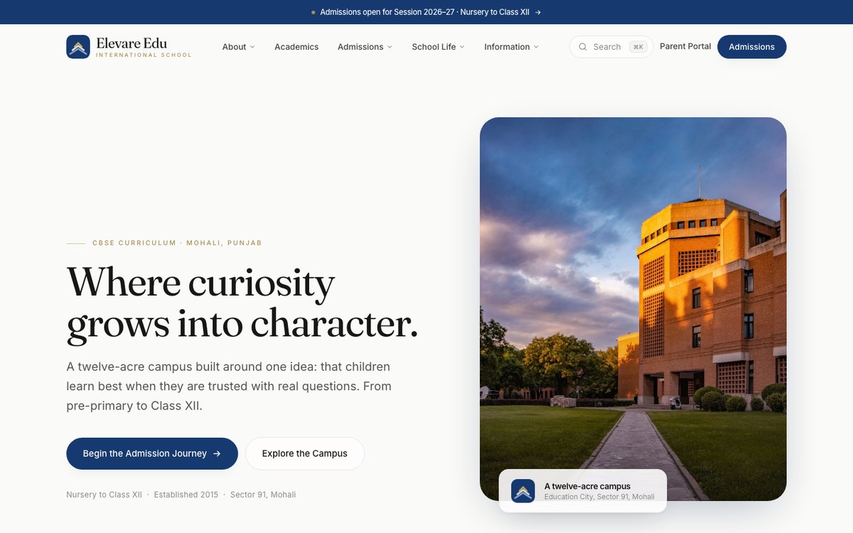School & Institute Website preview